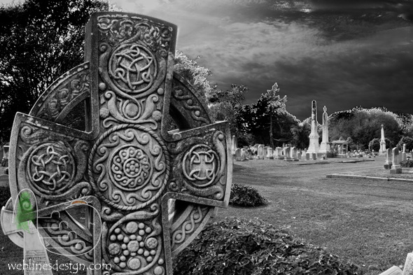 digital photograph of celtic cross elmwood cemetery norfolk VA